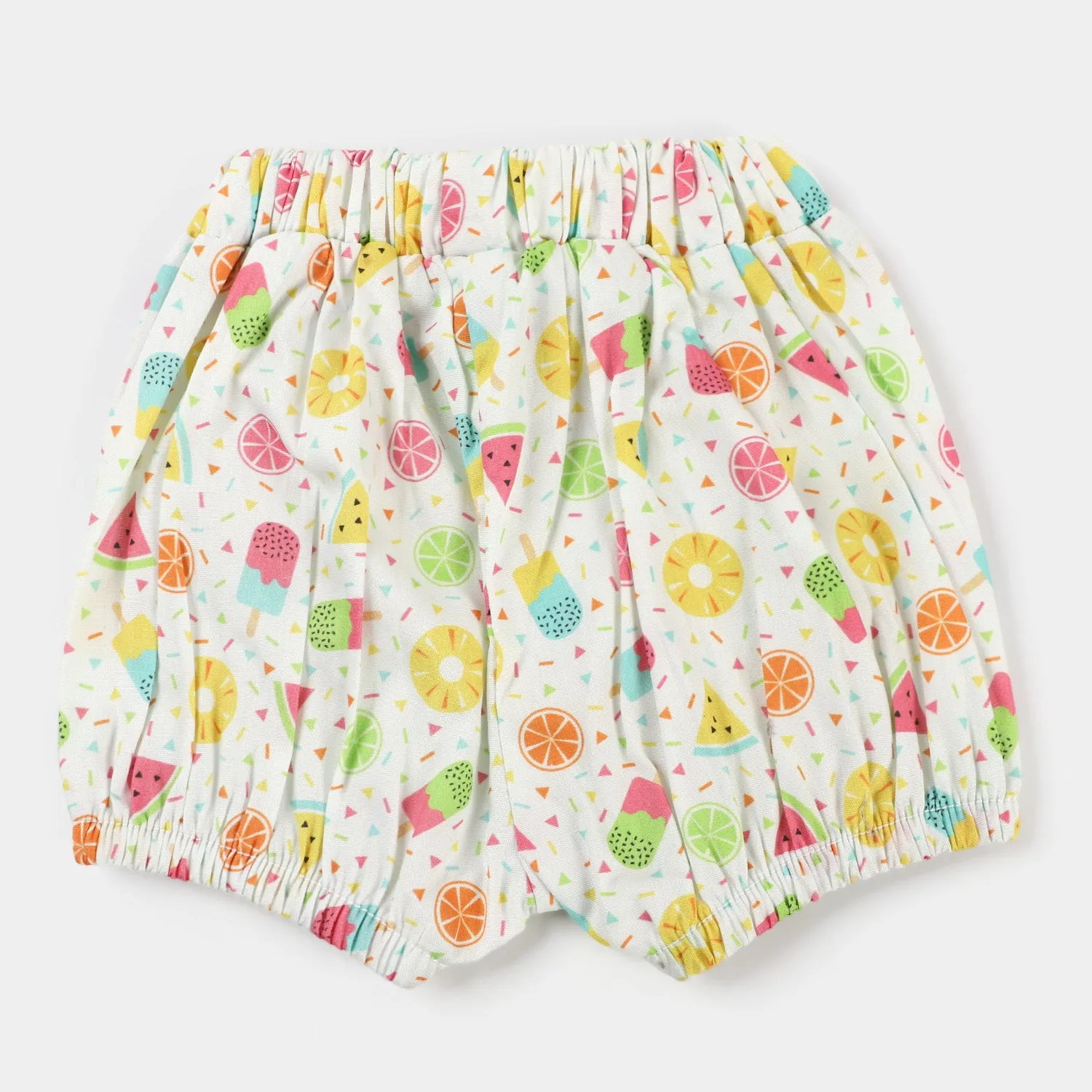 Infant Girls Woven Suit Ice Cream - White