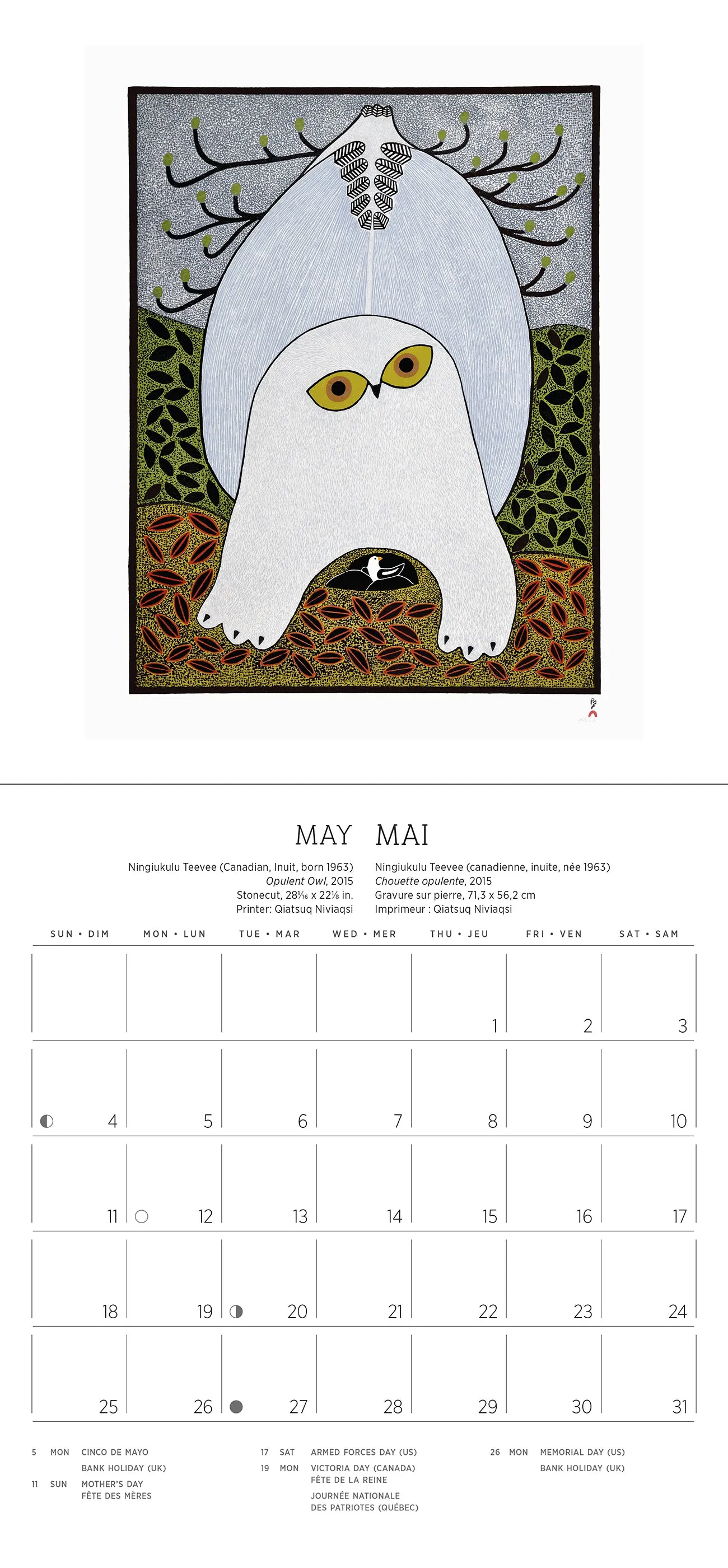 Inuit Art: Kinngait 2025 Mini Wall Calendar