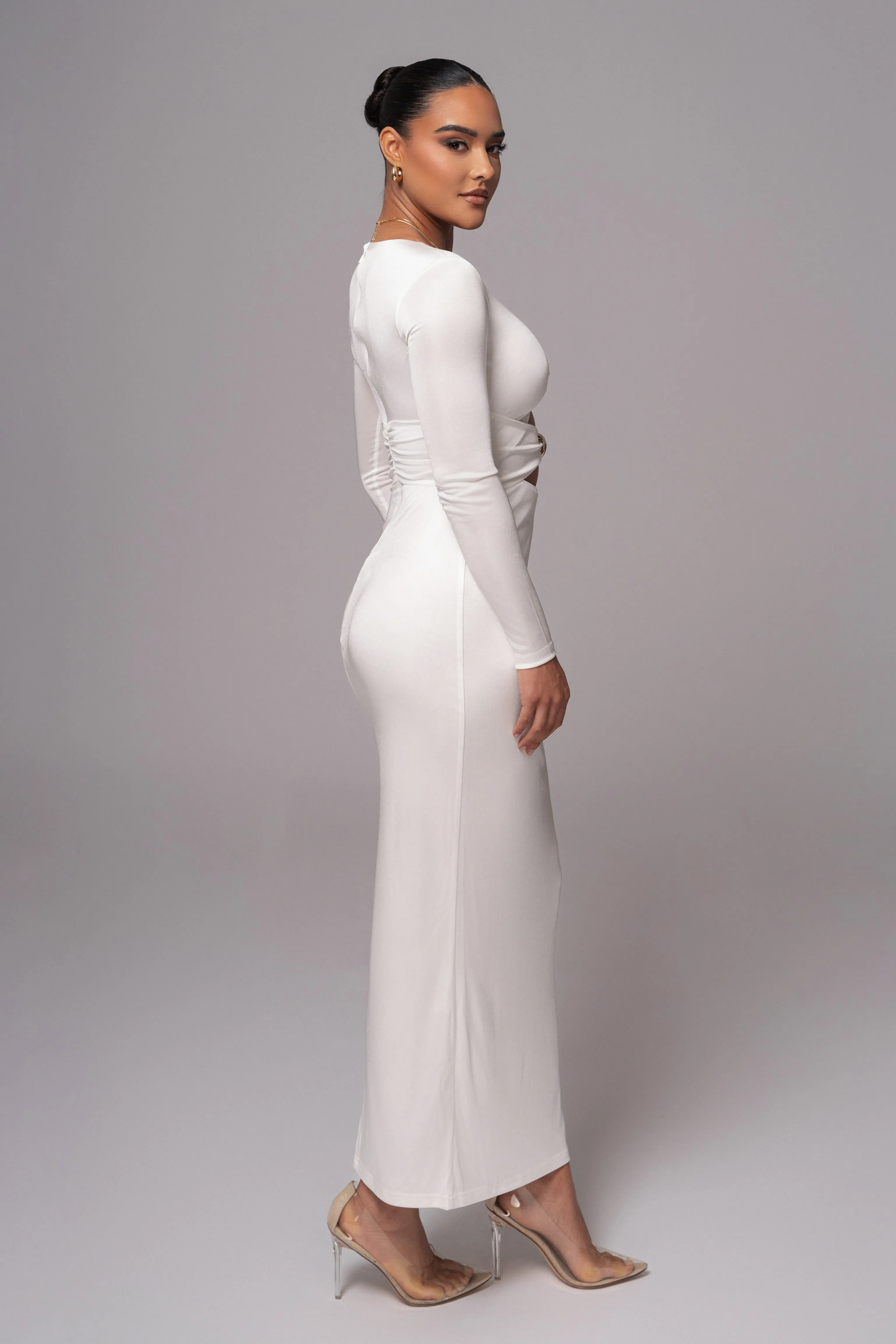 Ivory Soiree Cutout Maxi Dress