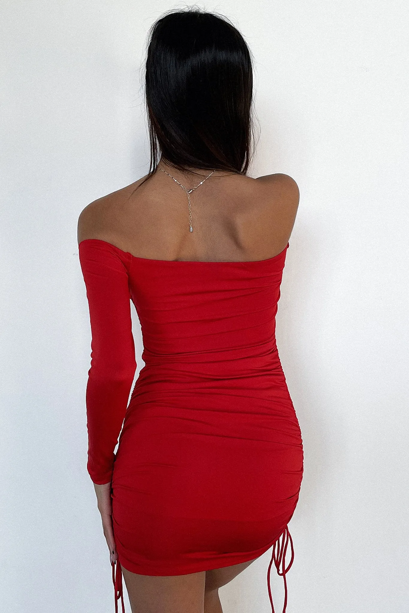 Jamee Long Sleeve Dress - Red