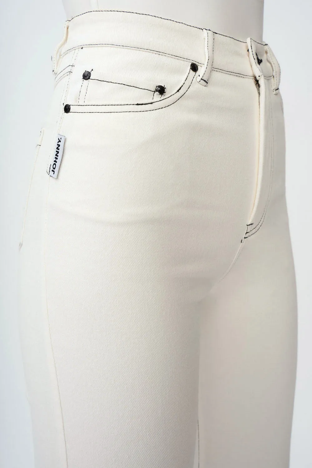 Johnny Flare Jean | Final Sale - White black