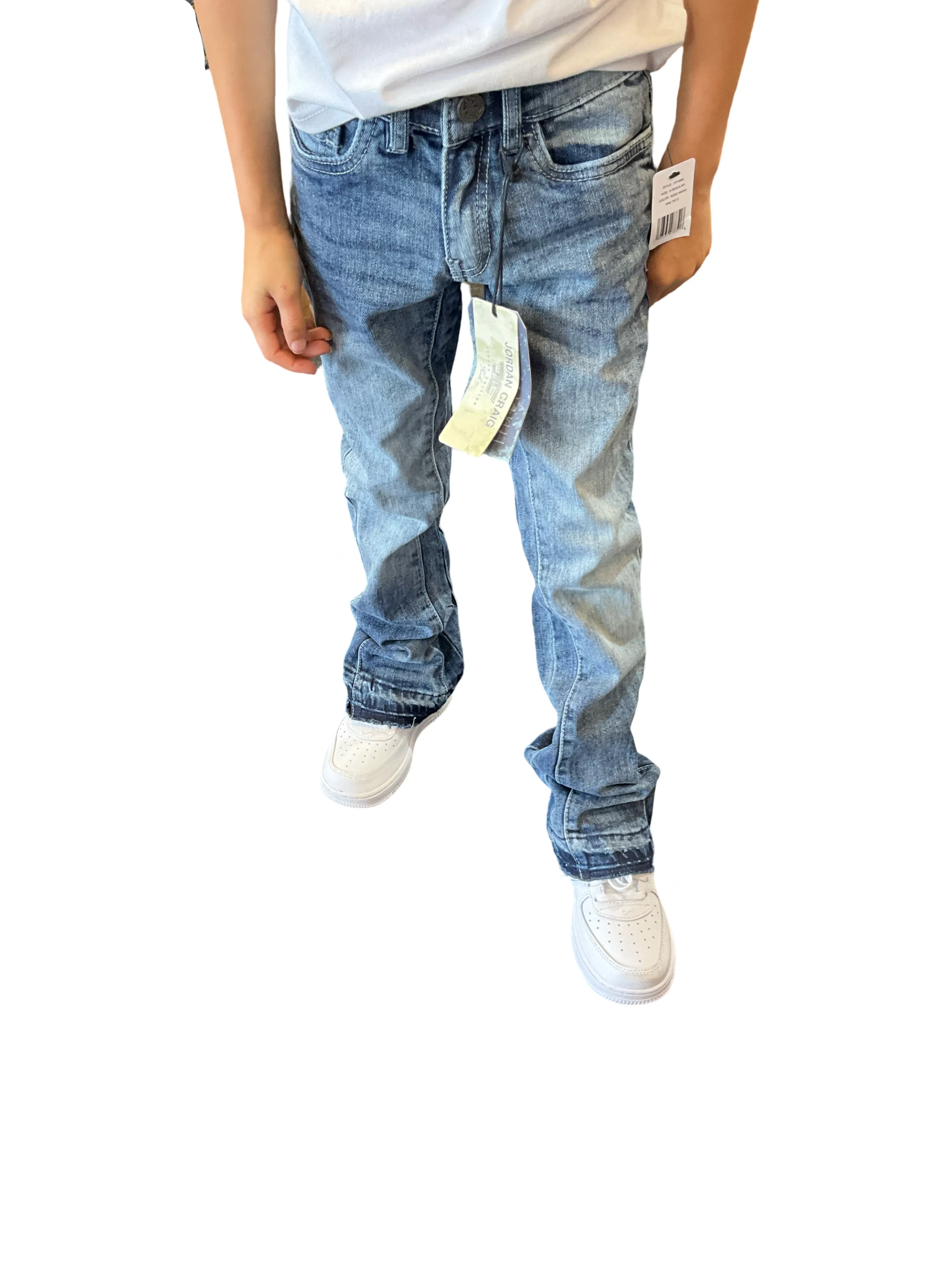 Jordan Craig - Kids Jeans - Ripped Stacked - Aged Wash