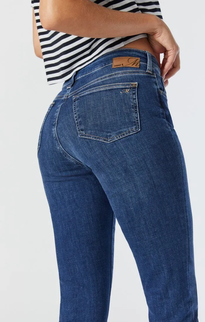 KATHLEEN SLIM BOYFRIEND JEANS IN MID FEATHER BLUE