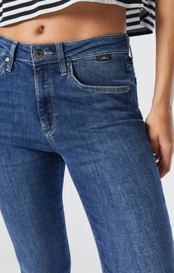 KATHLEEN SLIM BOYFRIEND JEANS IN MID FEATHER BLUE