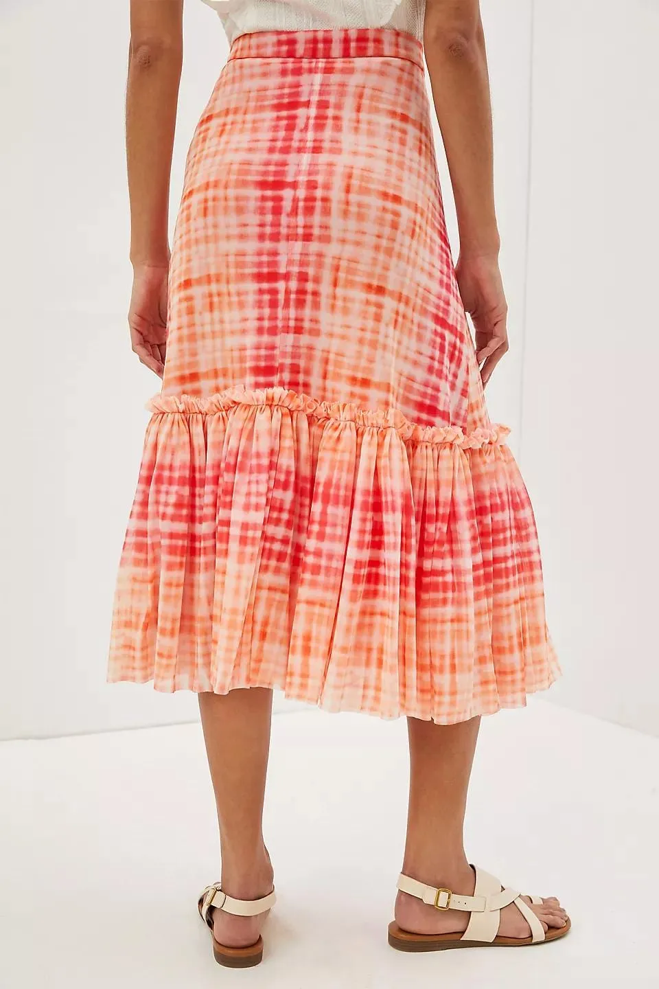 Kym Flounced Midi Skirt