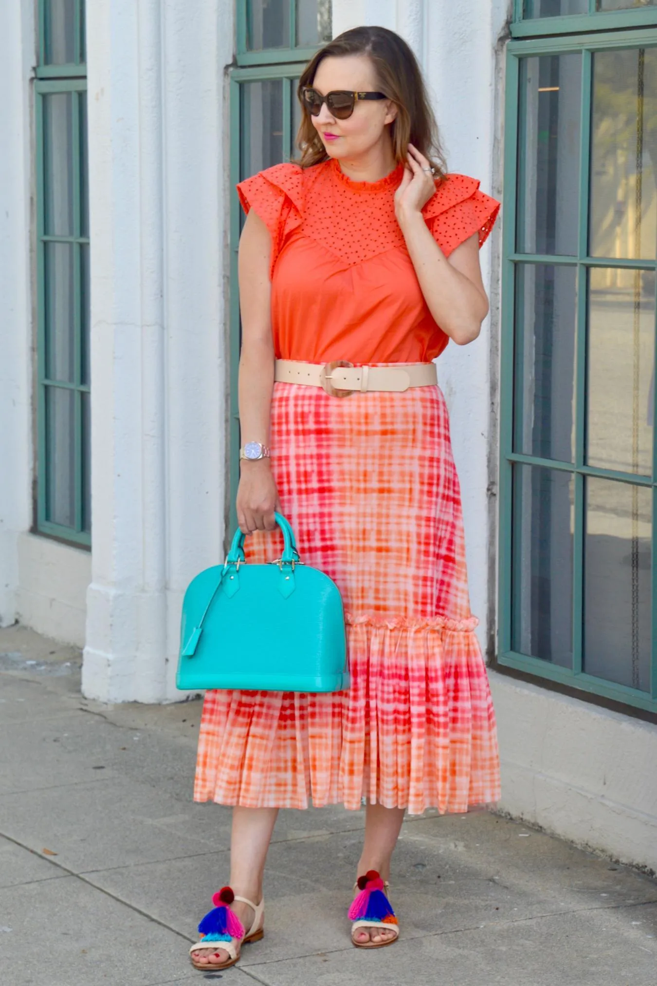 Kym Flounced Midi Skirt