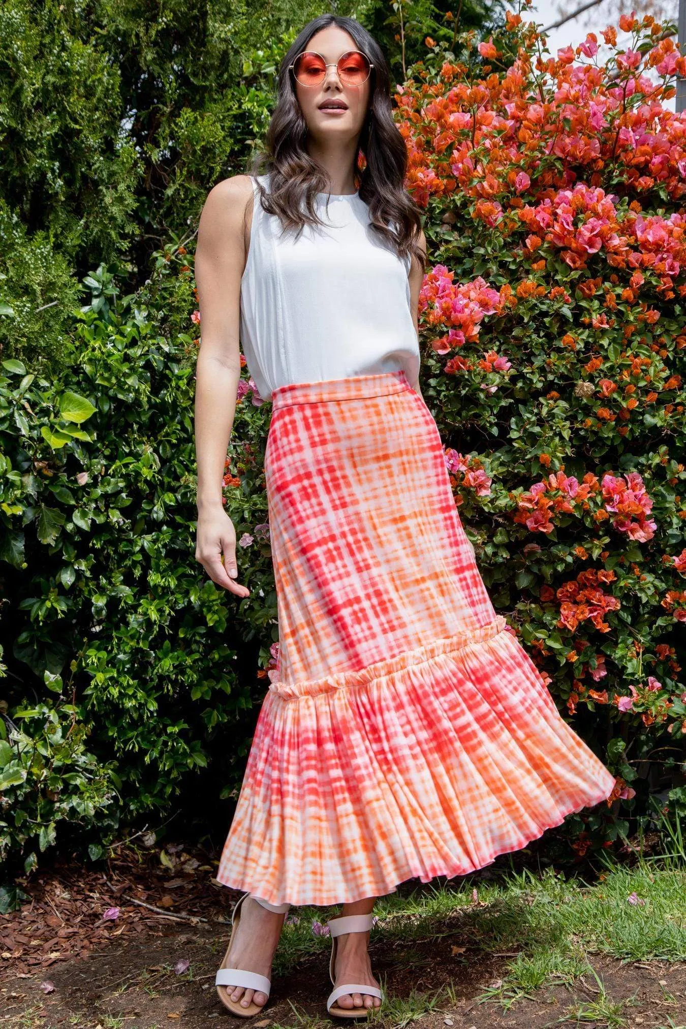 Kym Flounced Midi Skirt