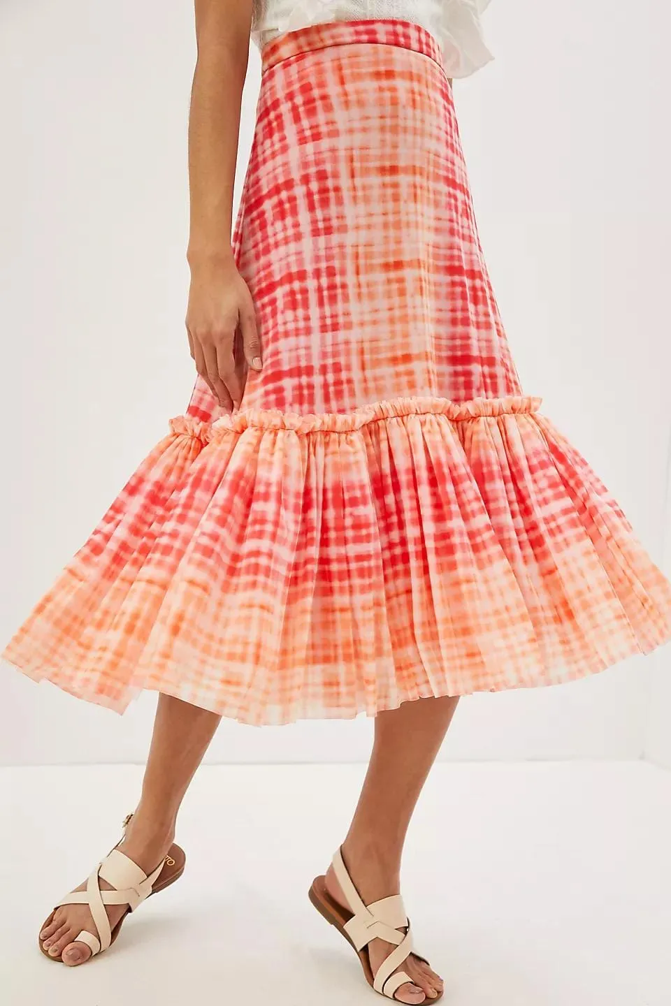 Kym Flounced Midi Skirt