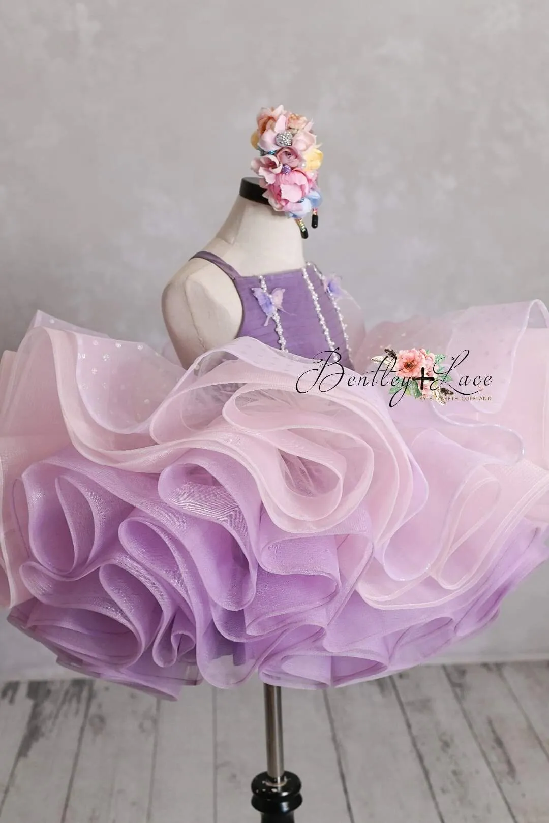 Lavender Butterfly Confetti - Petal  Length Dress (3 Year-Petite 5 Year)