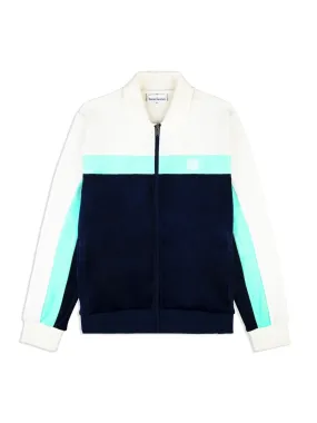 Lazaro Velour Track Jacket- Maritime Blue