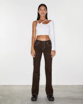 Low Rise Bootleg Jeans in Bitter Chocolate