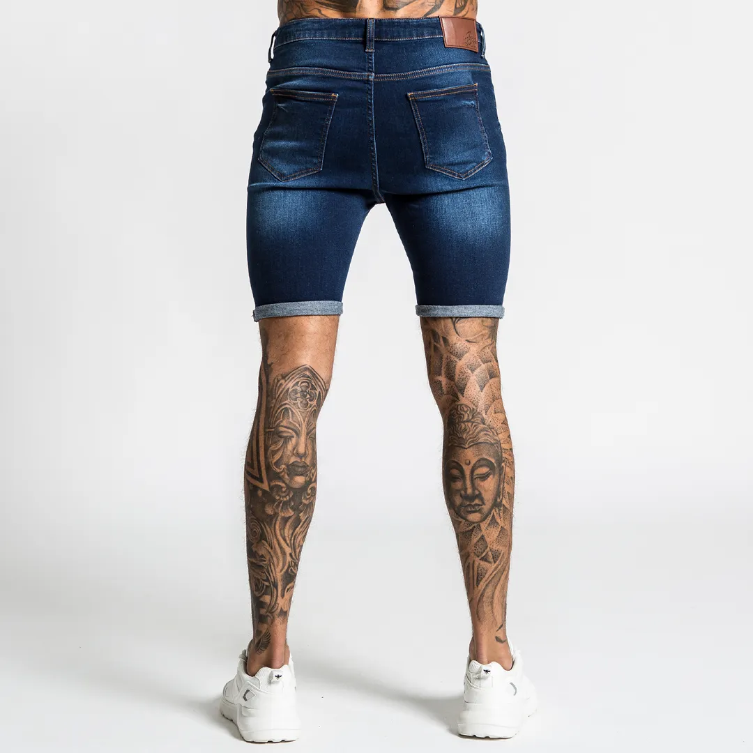 Luca Skinny Stretch Short - Distressed Blue