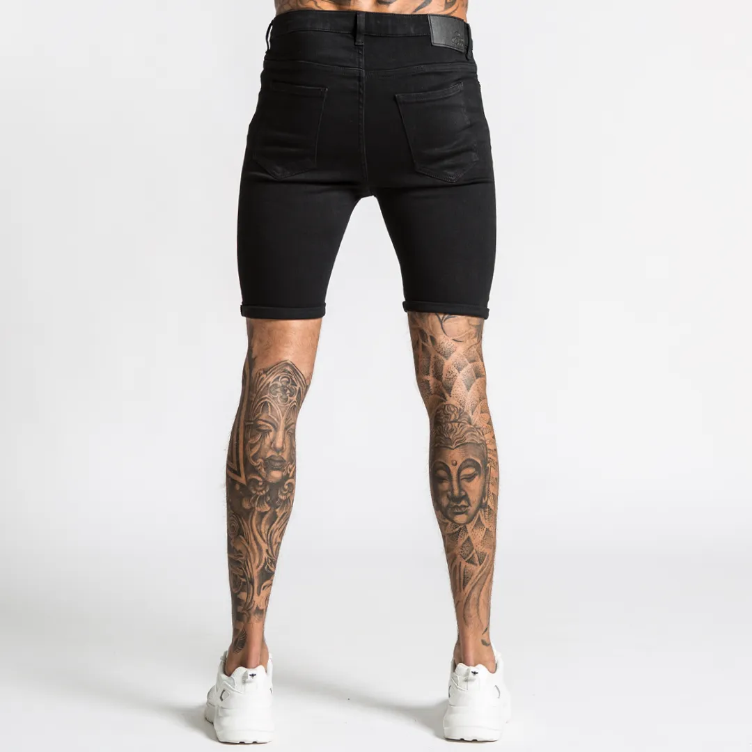 Luca Skinny Stretch Short - Distressed Jet Black