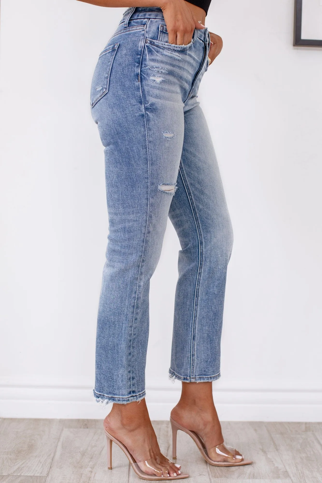 Maddie Light Denim Straight Jeans