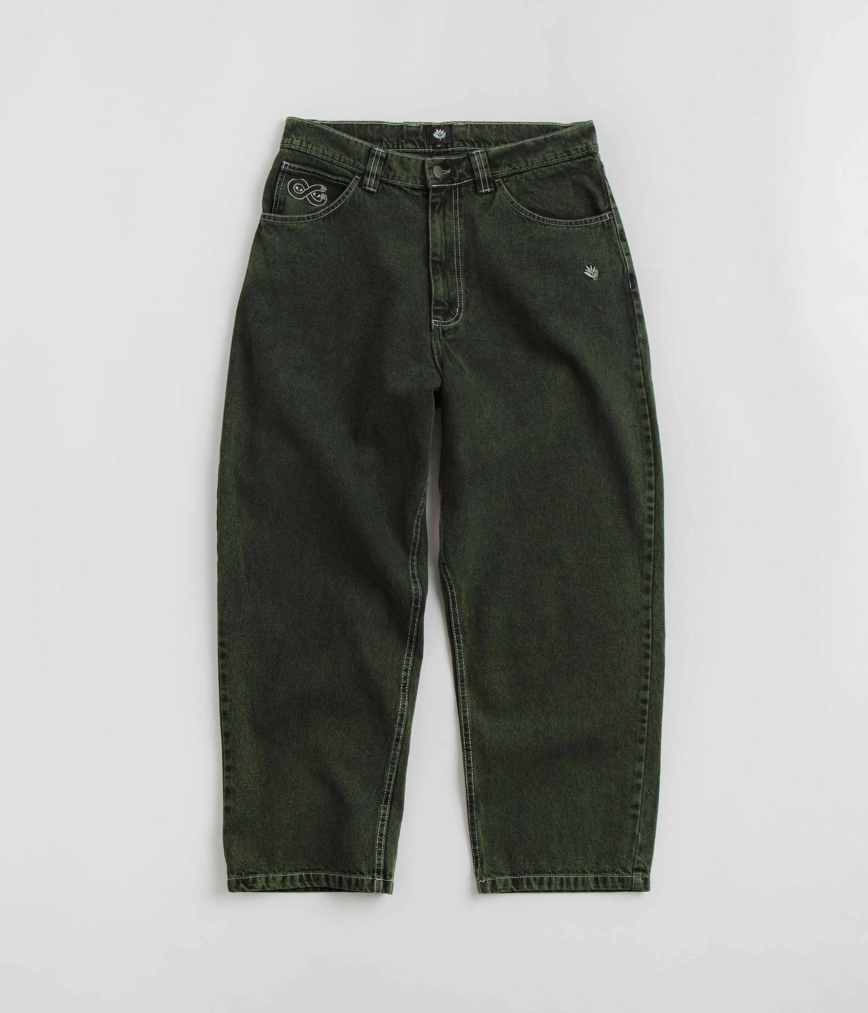 Magenta OG Stitch Jeans - Green Denim