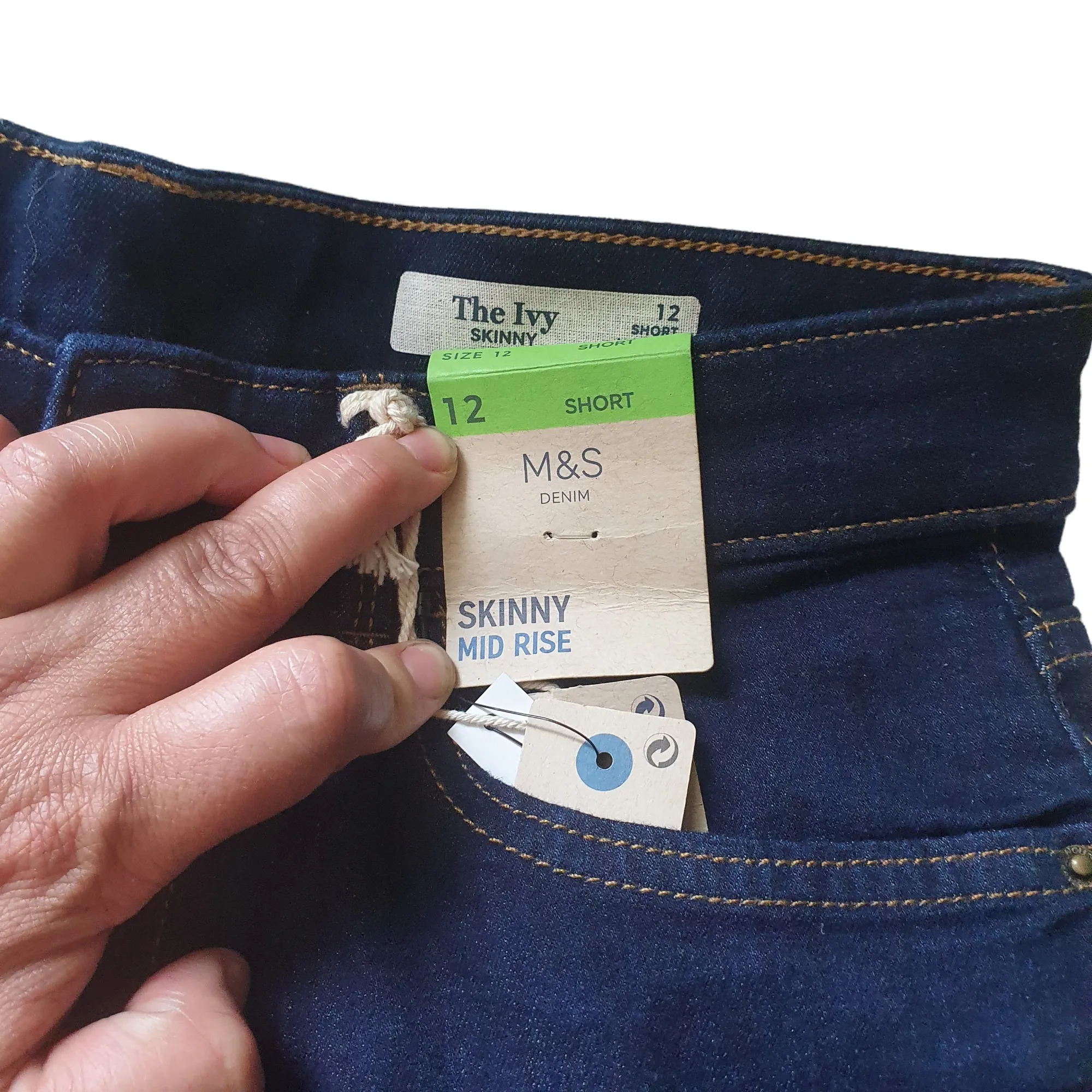 M&S Skinny Midrise Stretch  (Short) Jeans W30