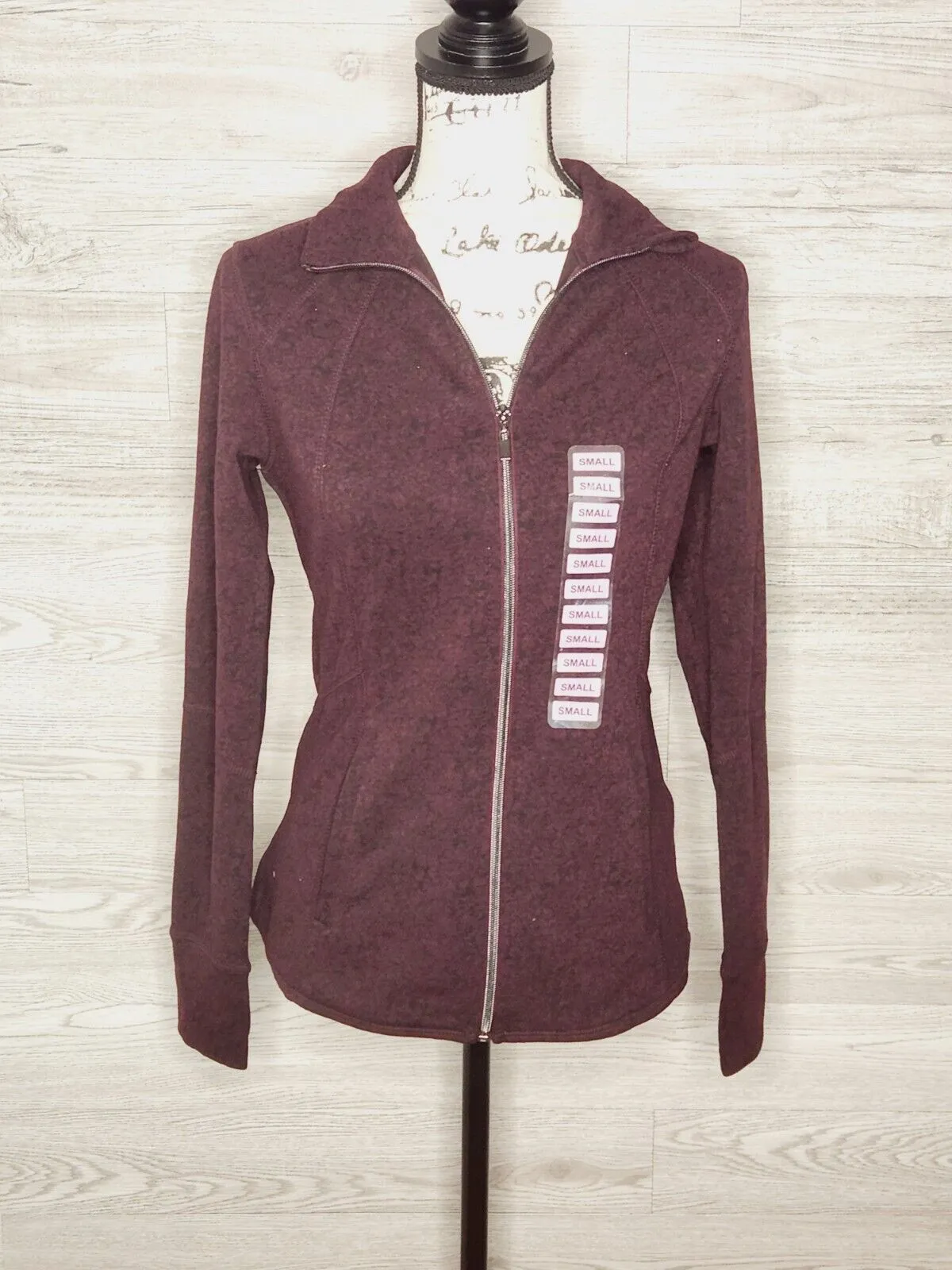 Member's Mark Women's Burgundy Lightweight Full Zip Track Jacket Size Small