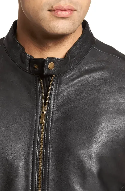 Mens Black Casual Leather Jacket