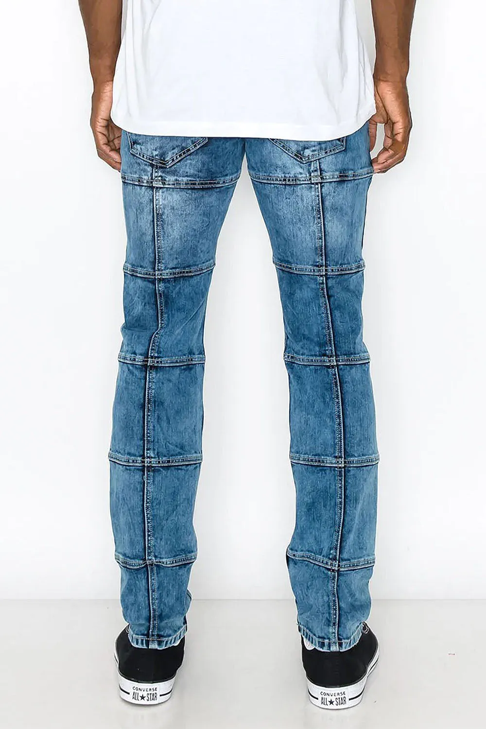 Men's Cut & Sew Blocked Denim Jeans