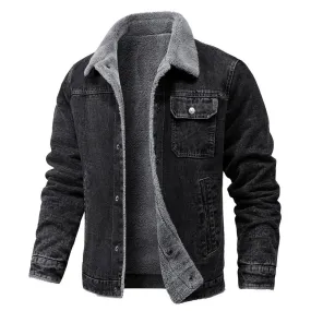 Men's Fleece Lined Thicken Denim Jean Trucker Jacket