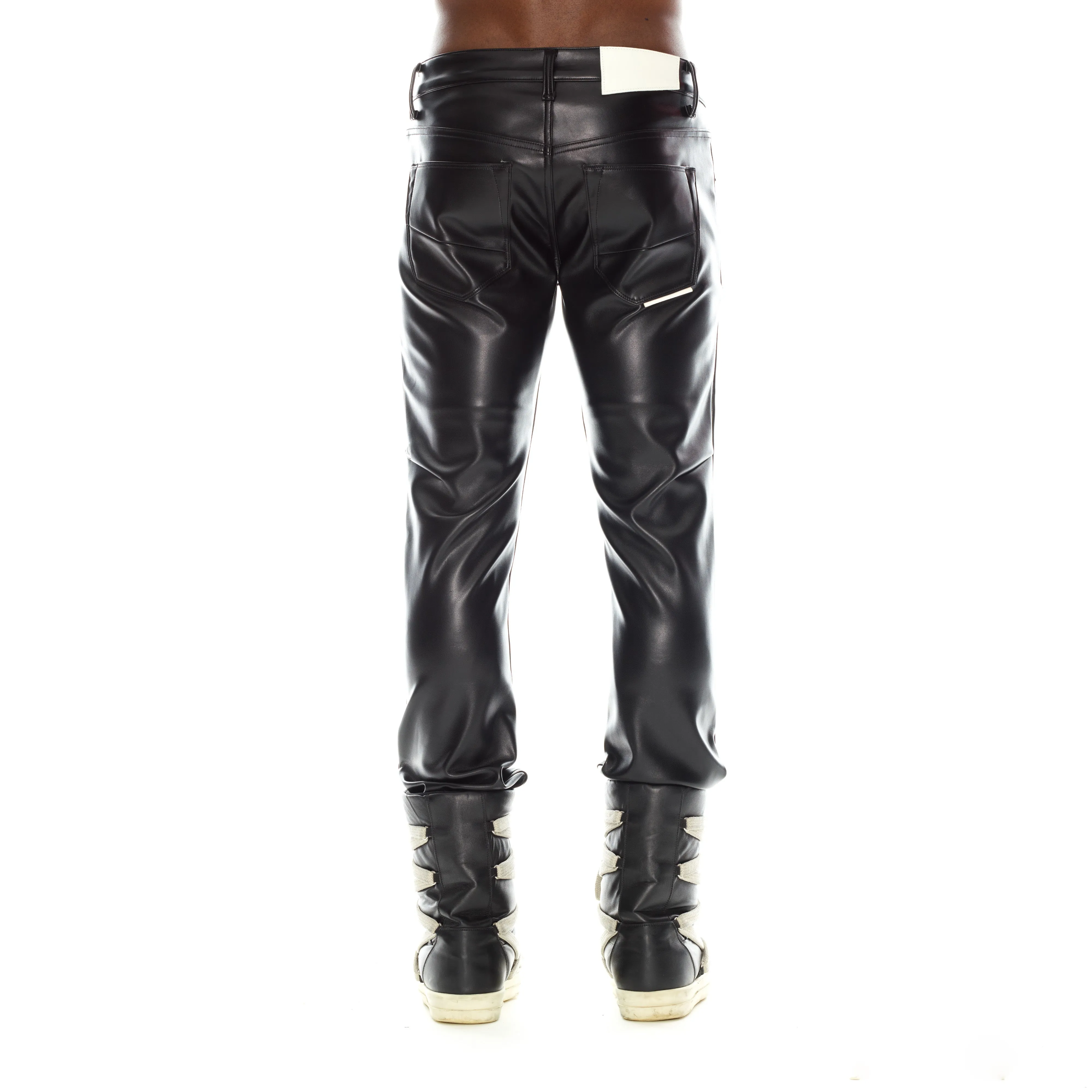 MERO SLIM FIT JEAN IN FAUX LEATHER