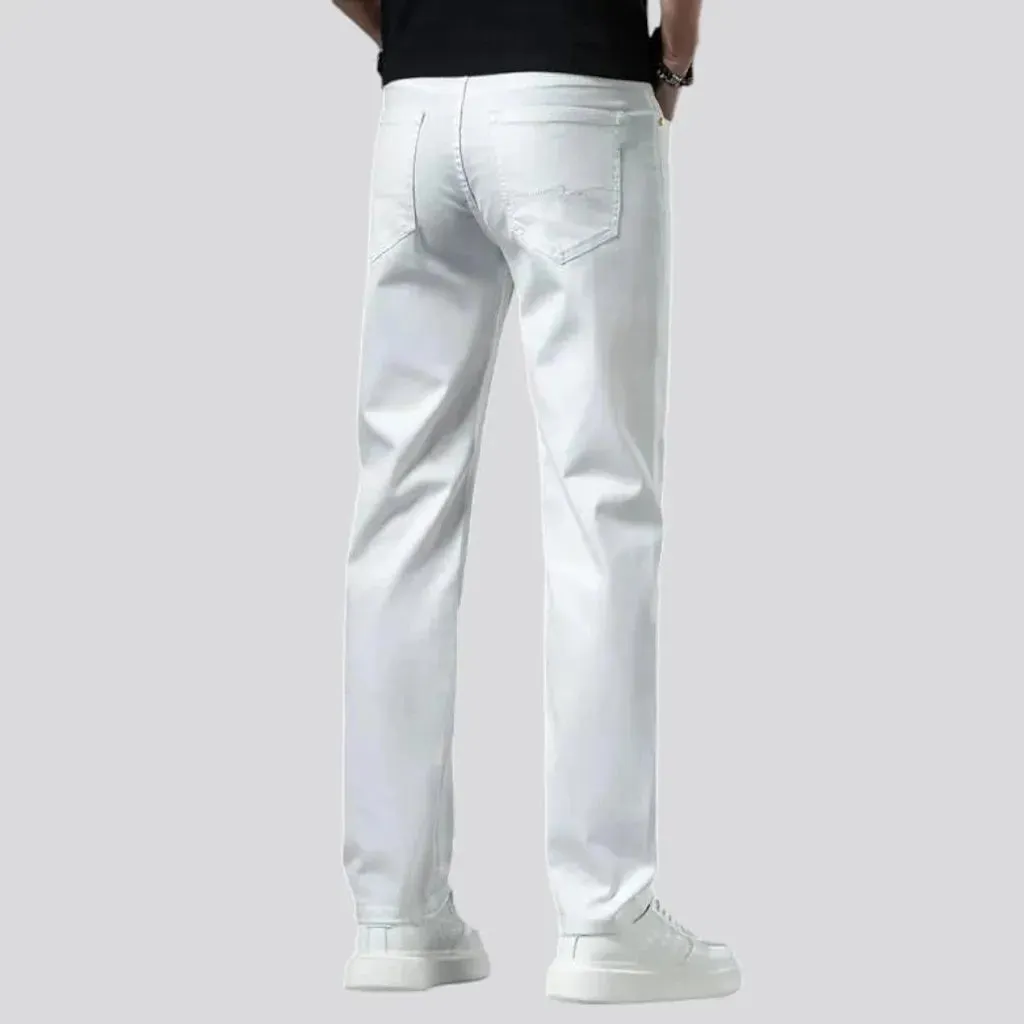 Mid rise tapered classic jeans for men