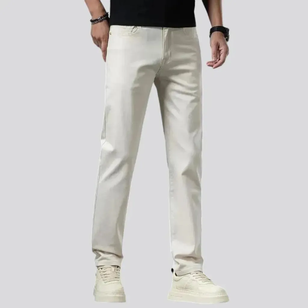 Mid rise tapered classic jeans for men