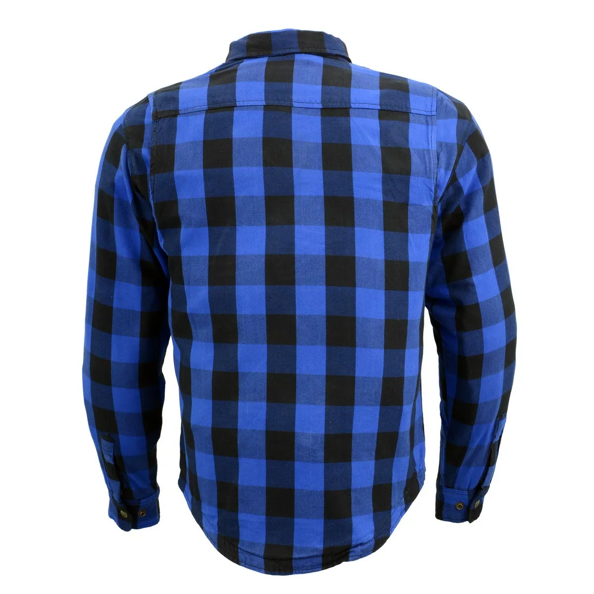 Milwaukee Leather Men's Plaid Flannel Blue Biker Shirt with CE