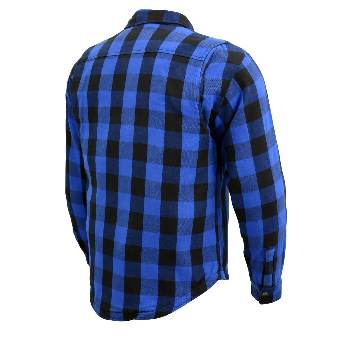 Milwaukee Leather Men's Plaid Flannel Blue Biker Shirt with CE