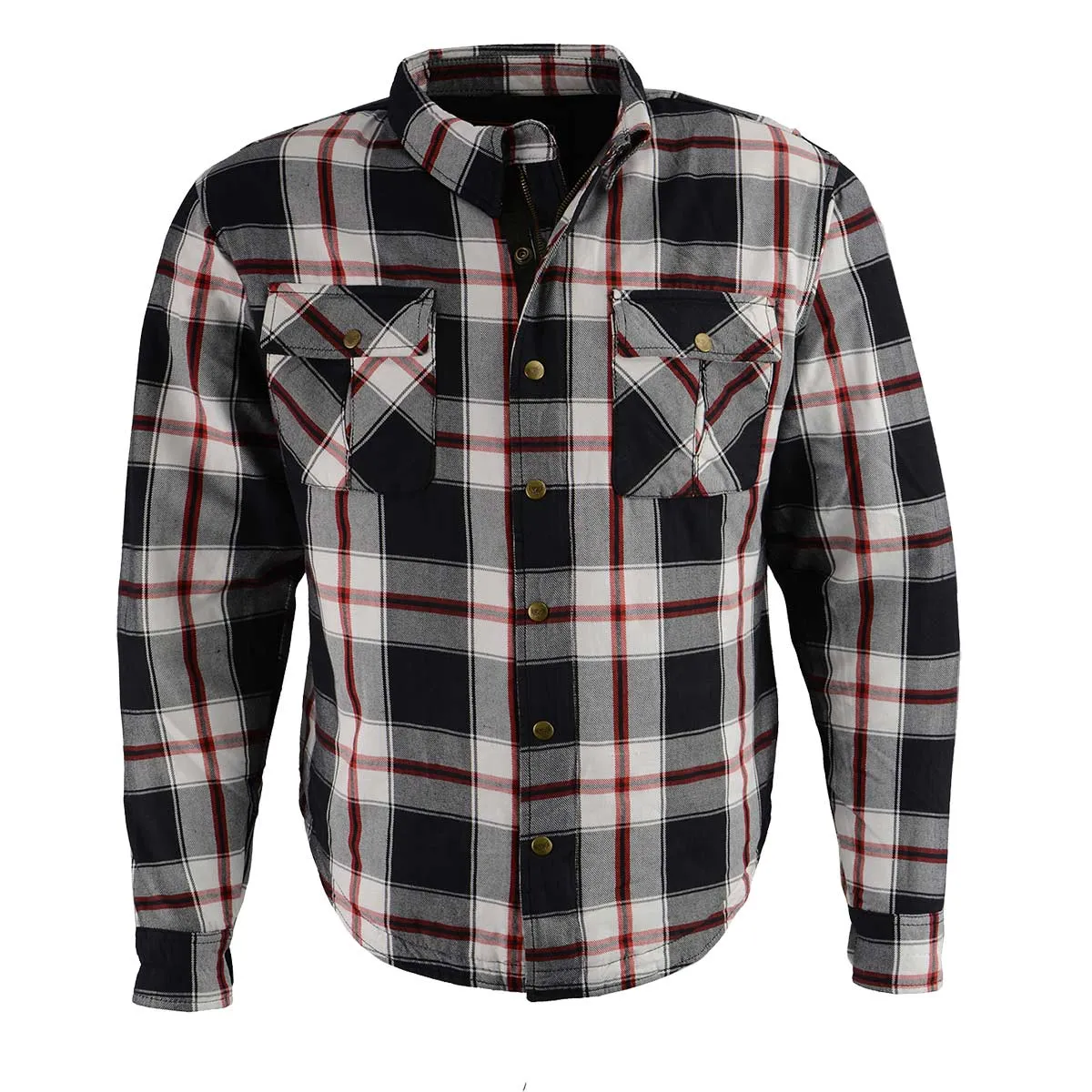 Milwaukee Leather MPM1625 Men's Plaid Flannel Biker Shirt with CE