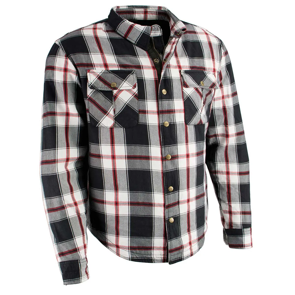 Milwaukee Leather MPM1625 Men's Plaid Flannel Biker Shirt with CE