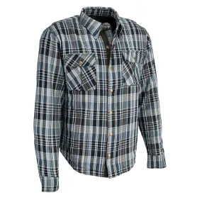 Milwaukee Leather MPM1626 Men's Plaid Flannel Biker Shirt with CE