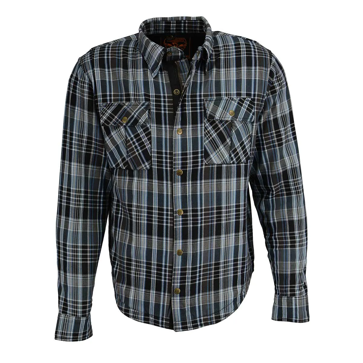 Milwaukee Leather MPM1626 Men's Plaid Flannel Biker Shirt with CE