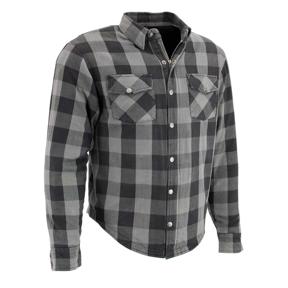 Milwaukee Leather MPM1630 Men's Plaid Flannel Biker Shirt with CE