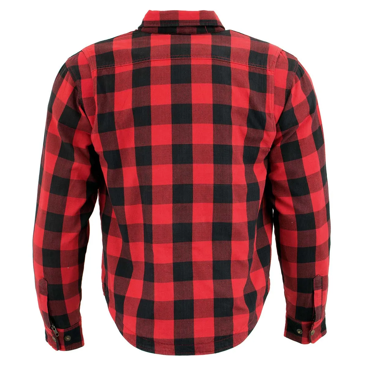 Milwaukee Leather MPM1631 Men's Plaid Flannel Biker Shirt with CE Approved Armor - Reinforced w/ Aramid Fiber