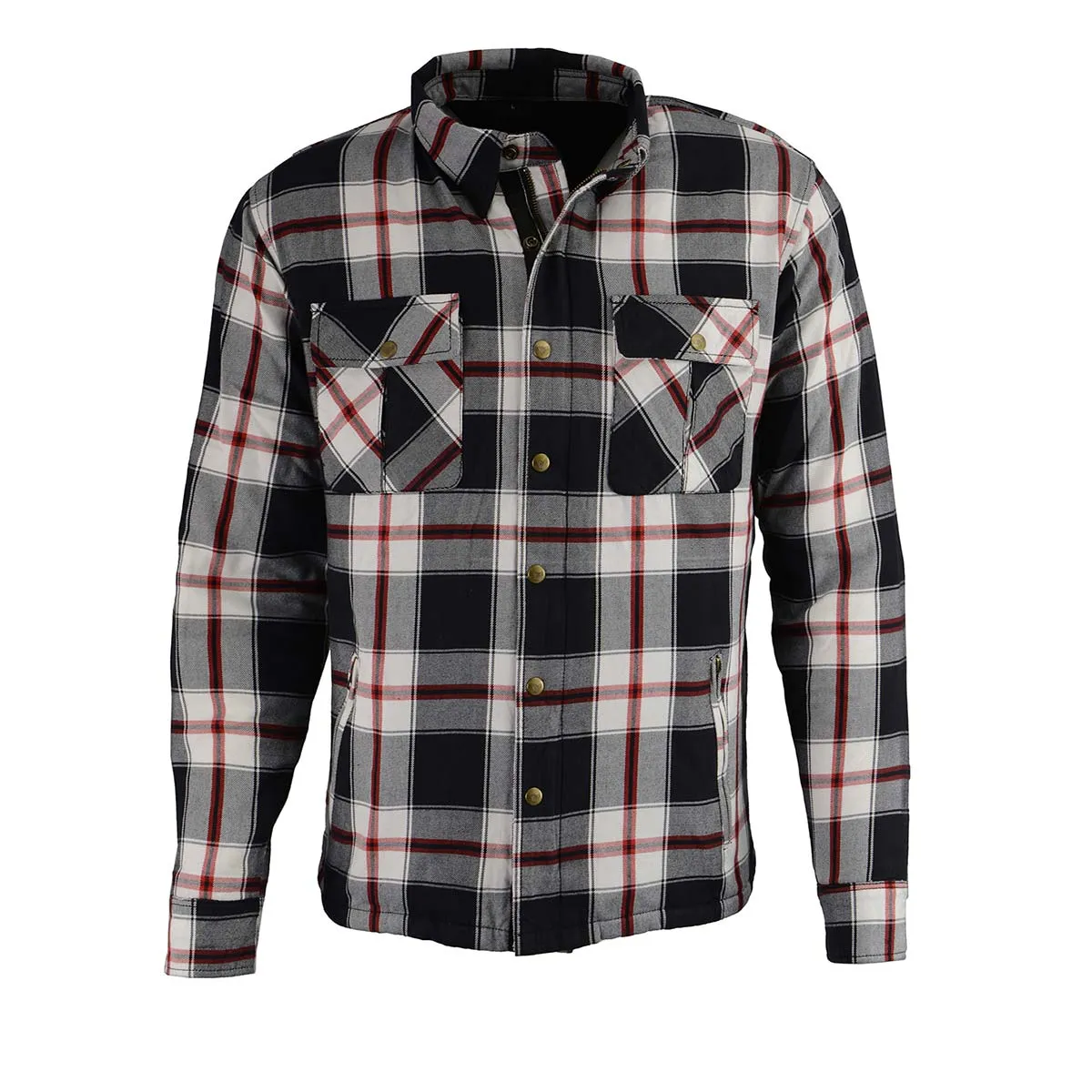 Milwaukee Leather MPM1635 Men's Plaid Flannel Biker Shirt with CE