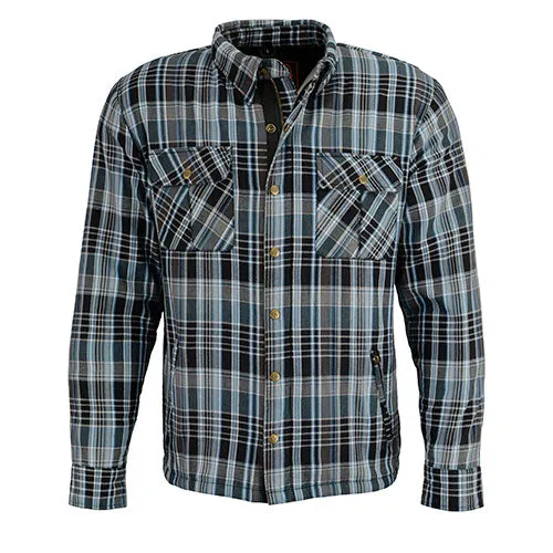 Milwaukee Leather MPM1636 Men's Plaid Flannel Biker Shirt with CE