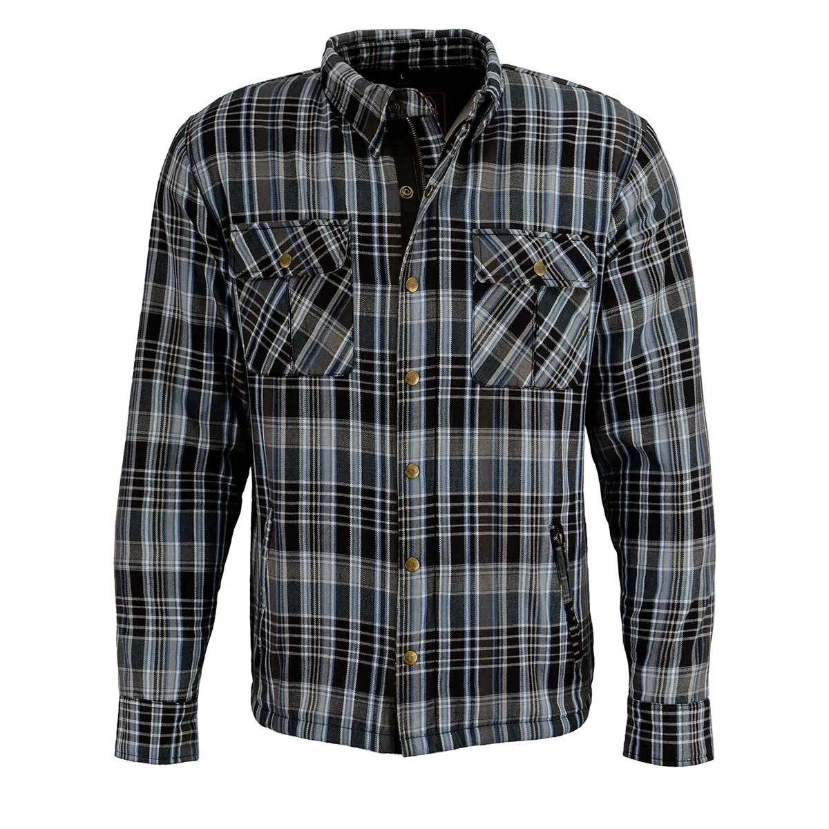 Milwaukee Leather MPM1636 Men's Plaid Flannel Biker Shirt with CE