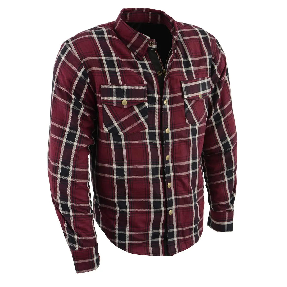 Milwaukee Leather MPM1640 Men's Plaid Flannel Biker Shirt with CE