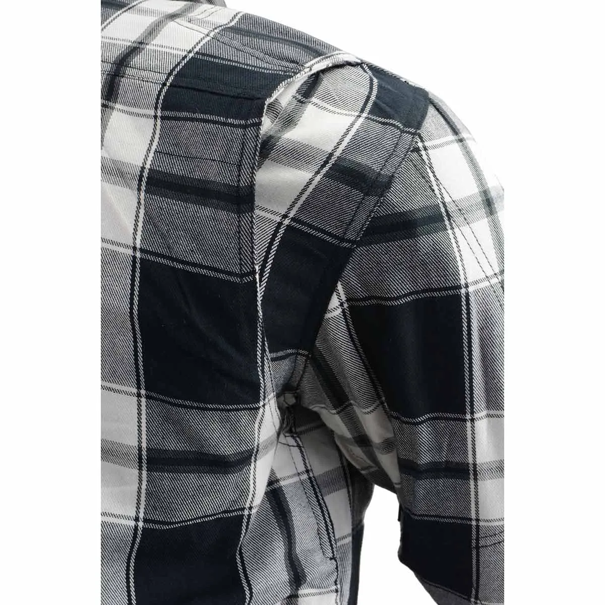 Milwaukee Leather MPM1644 Men's Plaid Flannel Biker Shirt with CE