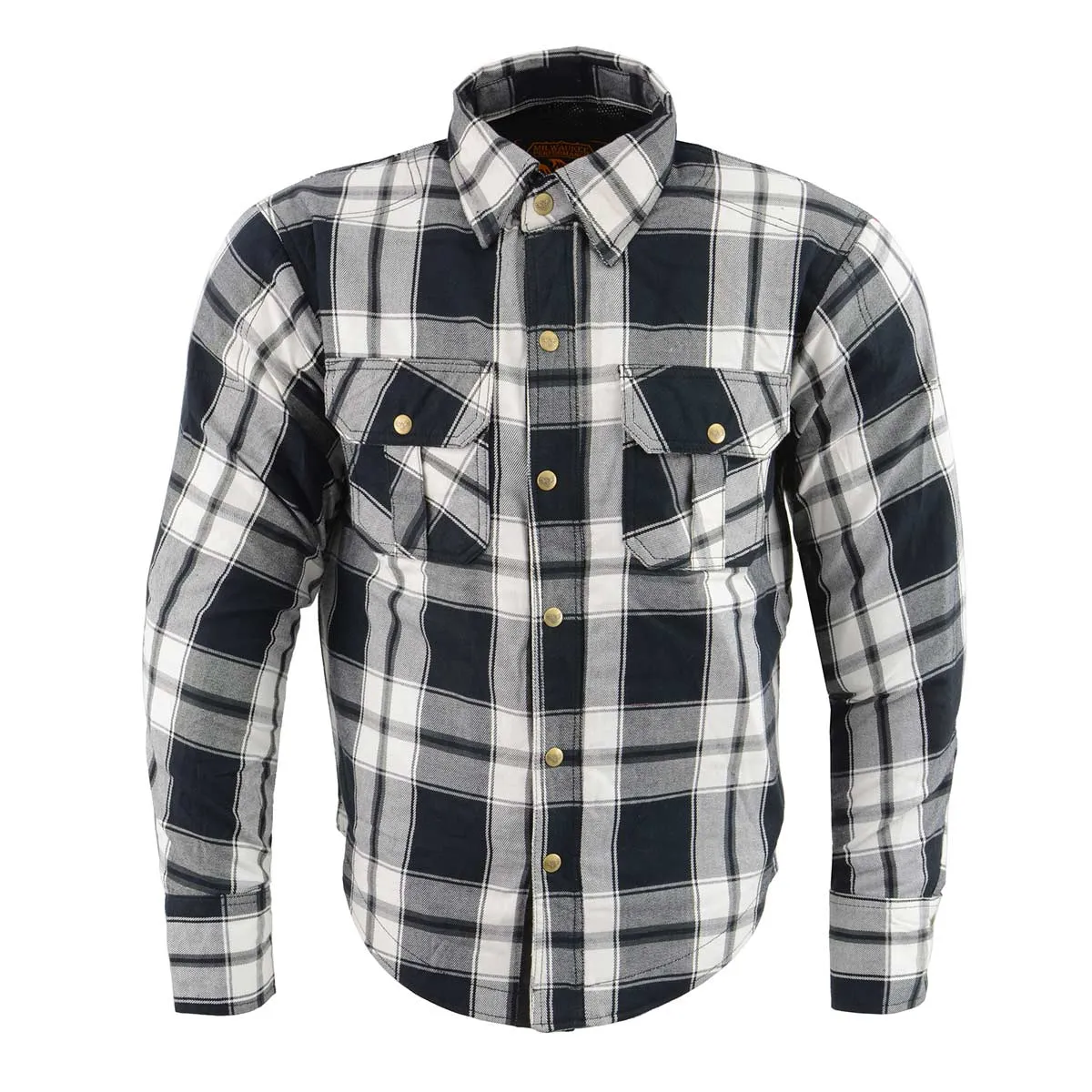 Milwaukee Leather MPM1644 Men's Plaid Flannel Biker Shirt with CE