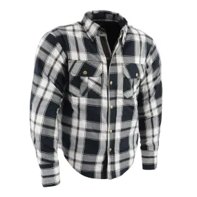 Milwaukee Leather MPM1644 Men's Plaid Flannel Biker Shirt with CE