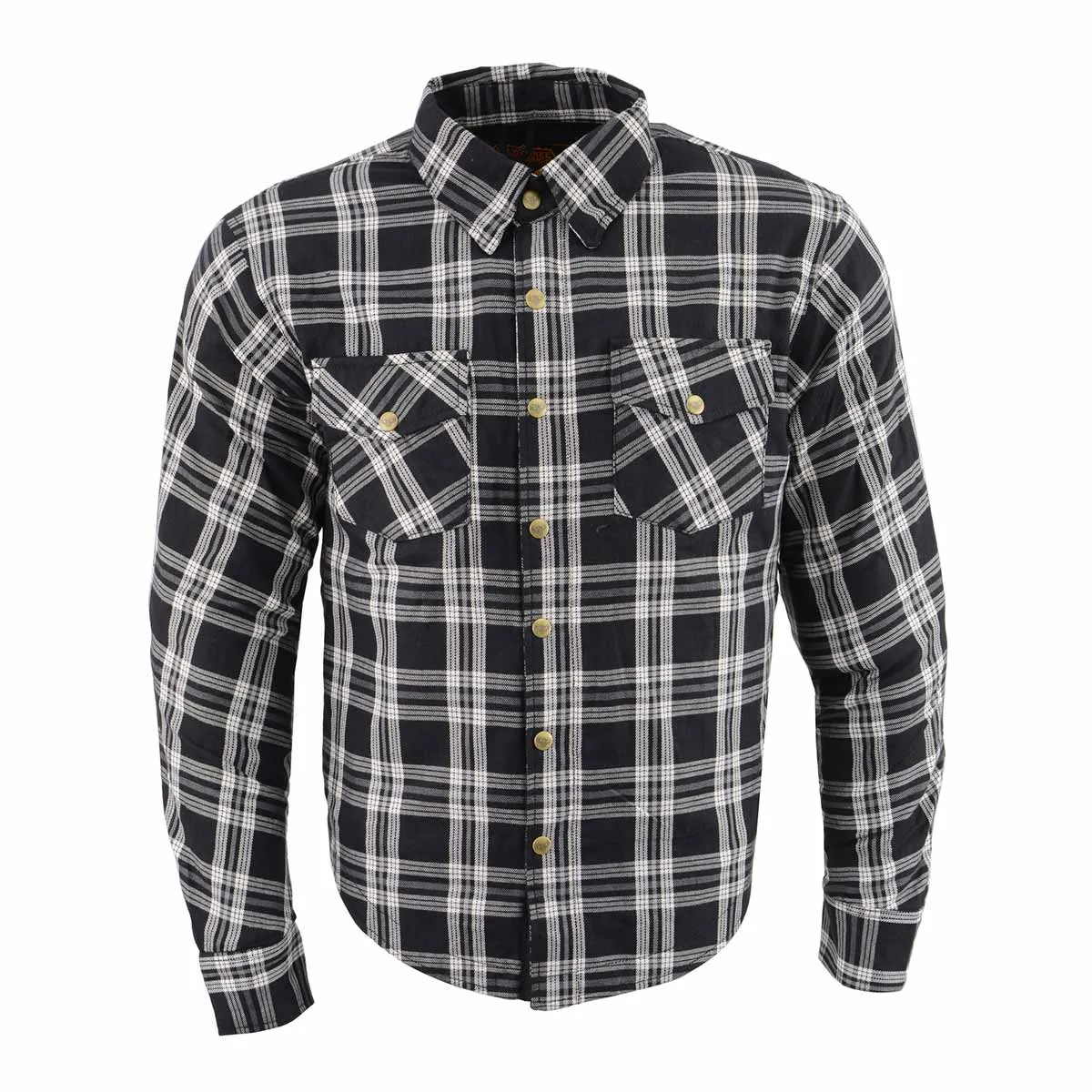 Milwaukee Leather MPM1646 Men's Plaid Flannel Biker Shirt with CE