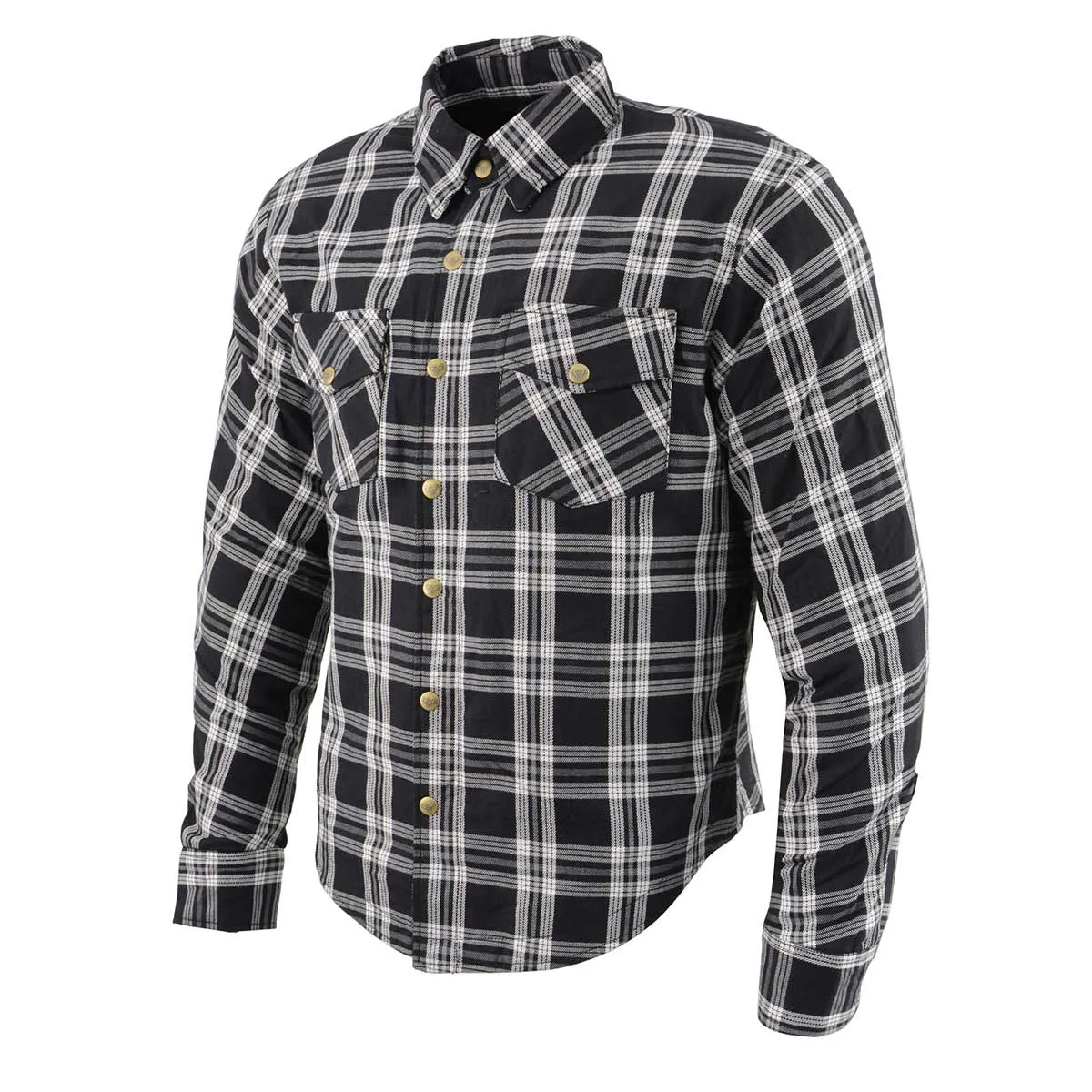 Milwaukee Leather MPM1646 Men's Plaid Flannel Biker Shirt with CE