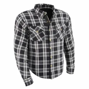 Milwaukee Leather MPM1646 Men's Plaid Flannel Biker Shirt with CE