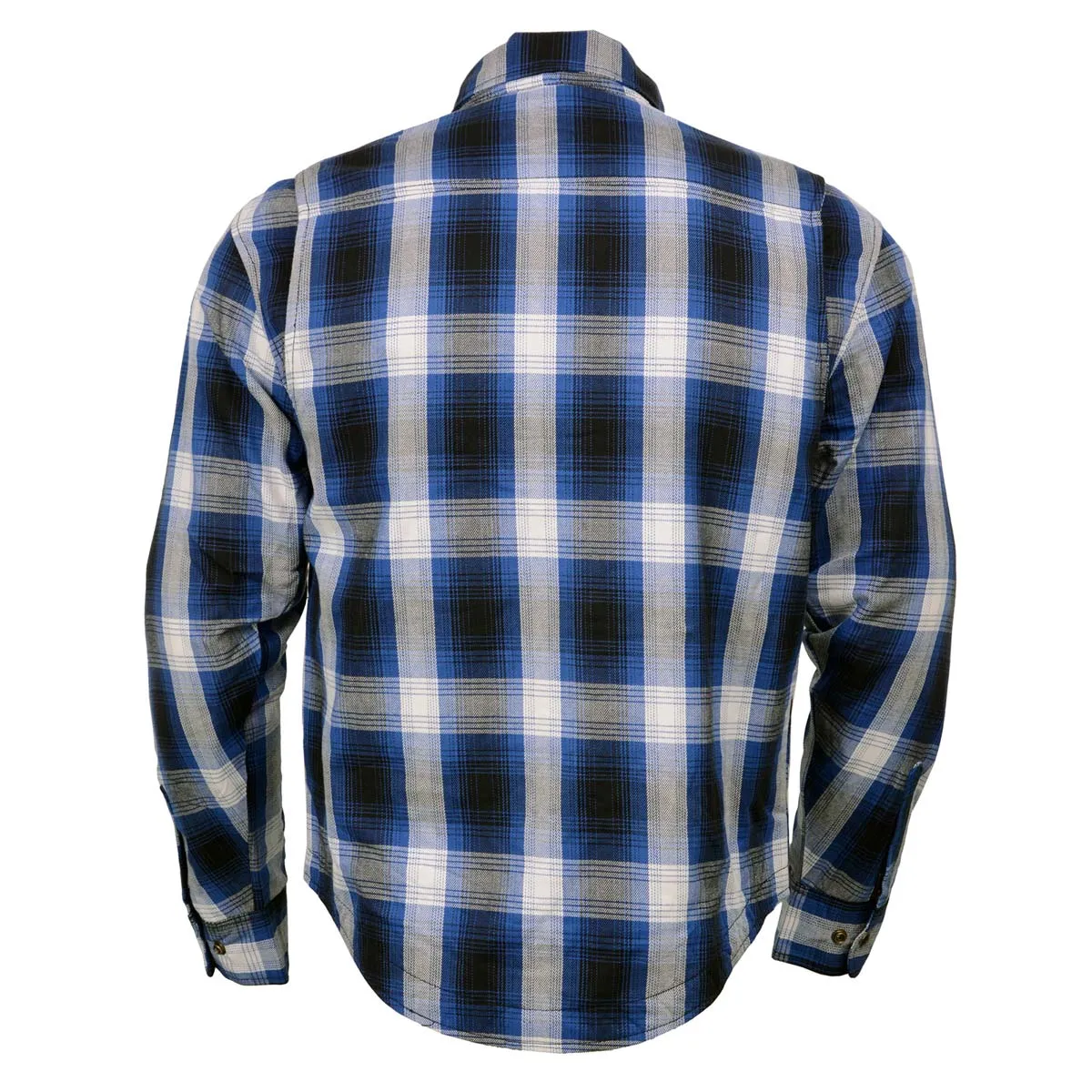 Milwaukee Leather MPM1650 Men's Plaid Flannel Biker Shirt with CE Approved Armor - Reinforced w/ Aramid Fiber