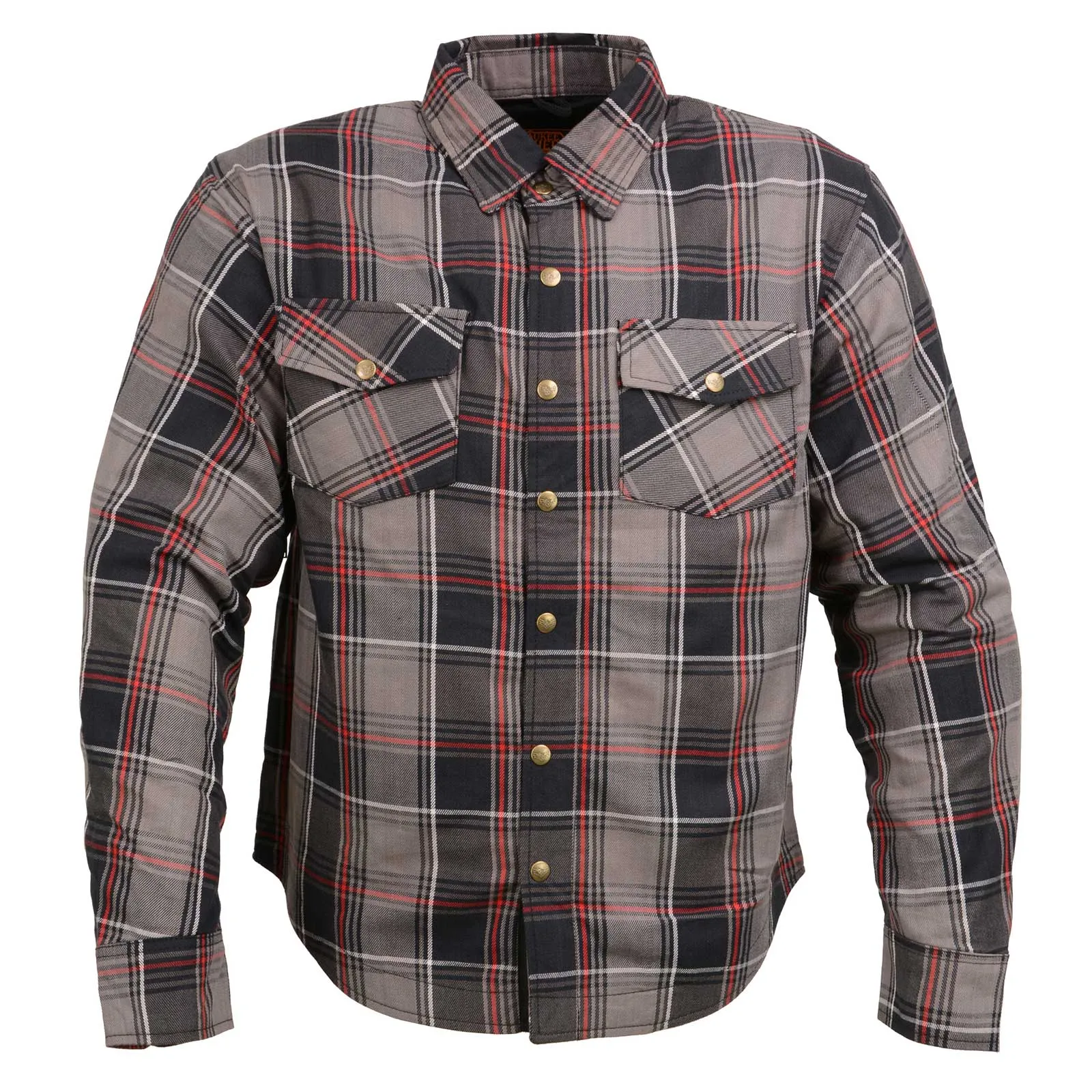 Milwaukee Leather MPM1652 Men's Plaid Flannel Biker Shirt with CE