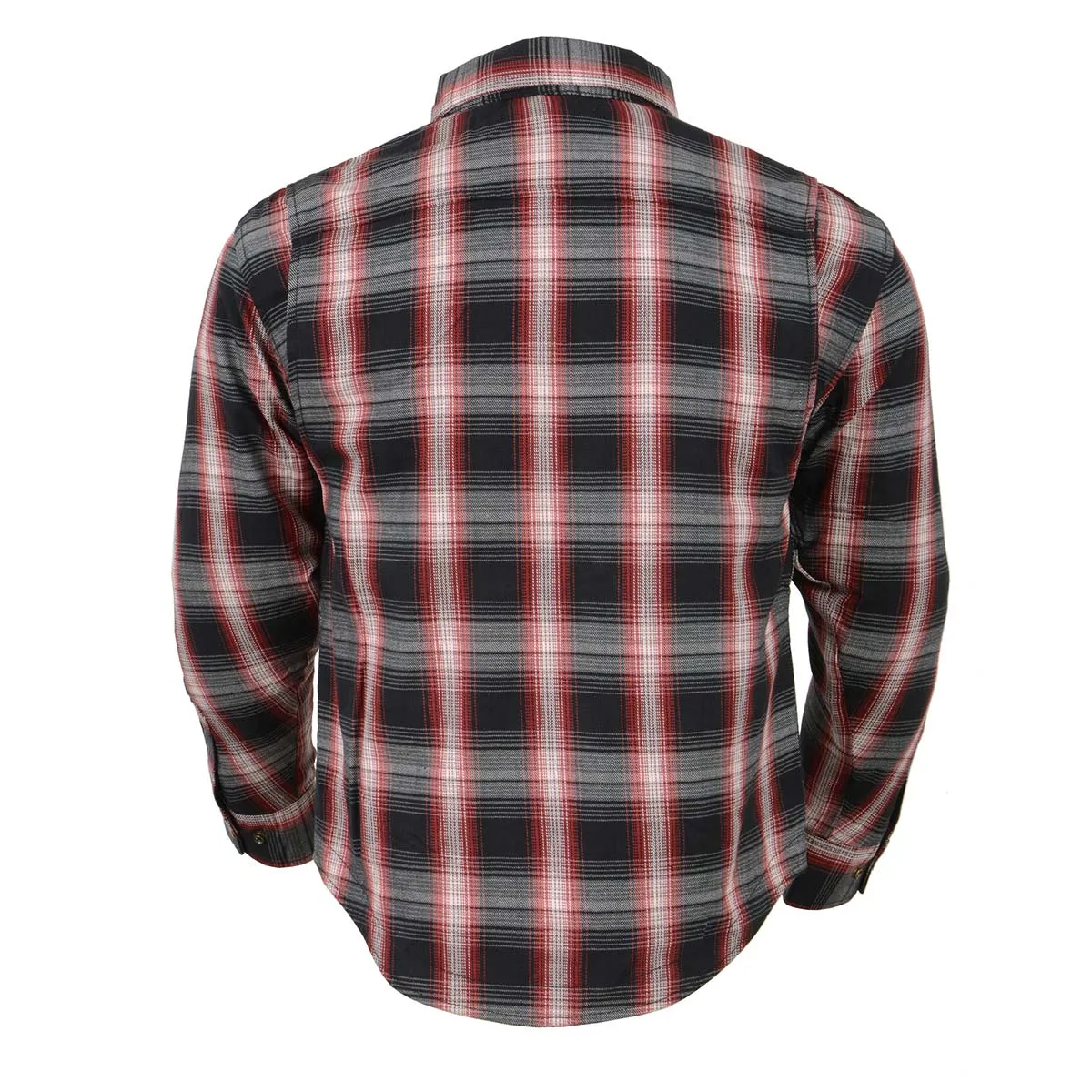 Milwaukee Leather MPM1653 Men's Plaid Flannel Biker Shirt with CE