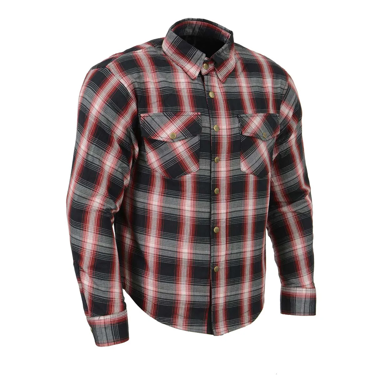 Milwaukee Leather MPM1653 Men's Plaid Flannel Biker Shirt with CE