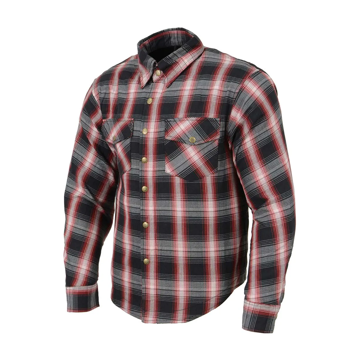 Milwaukee Leather MPM1653 Men's Plaid Flannel Biker Shirt with CE